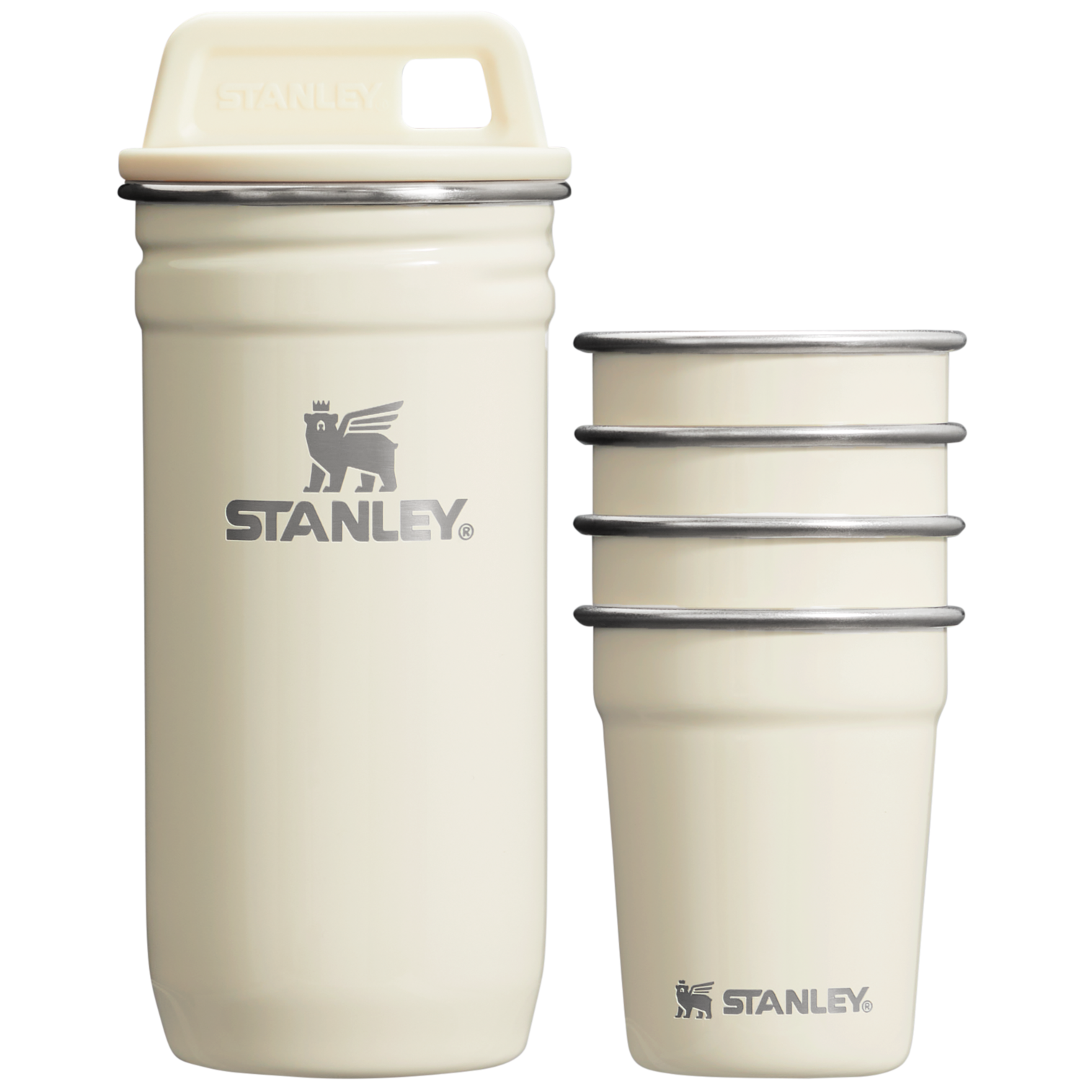 Stanley Pre-Party Shot Glass Set 2 OZ In Cream Gloss White